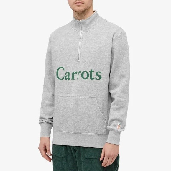 Carrots By Anwar Carrots Men's Wordmark Quarter Zip Crewneck Sweatshirt - Picture 2 of 5